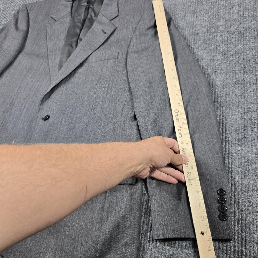 Jos A Bank Signature Collection Suit Mens 41L 35L Wool Gray‎ Herringbone 2pc - Picture 15 of 16